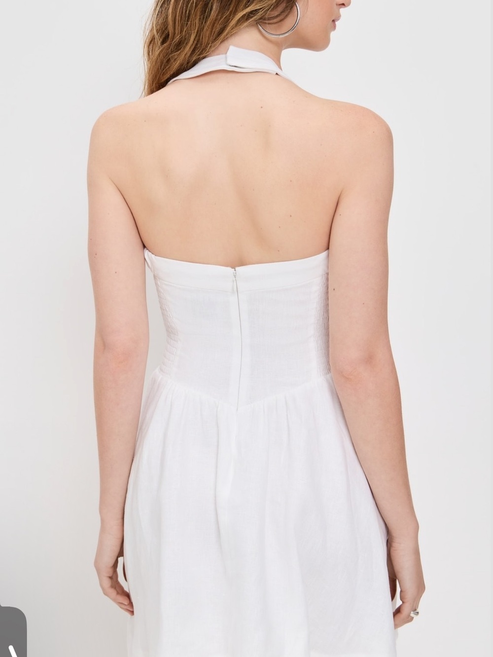 Reformation Mariela Linen White Halter Mini Dress - Picture 3 of 14